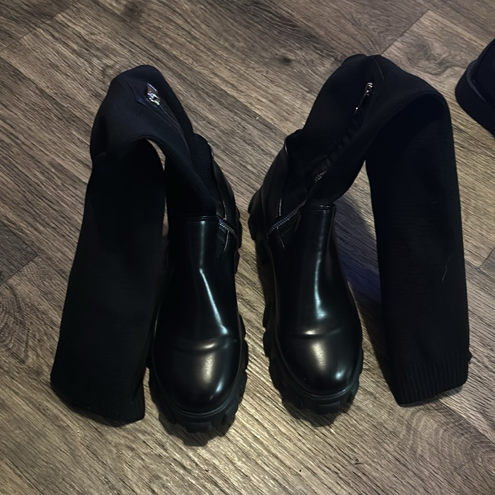 Women's Over Knees Knitted Thigh High Boots - Picture 2 of 8